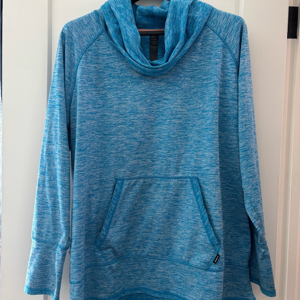RBX Blue Heathered Cowl Neck Top